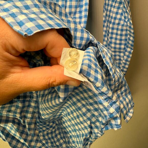 Vineyard Vines Men's Slim Fit Tucker Shirt Blue White Gingham Print Size X-Small - Picture 5 of 6